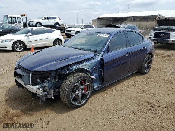 2017 Alfa Romeo Giulia Quadrifoglio with VIN ZARFAEAV7H7556684, listed as a Copart auction lot 45854365 with 57,731 mi miles and Non Repairable. Bid and sale history available at carsss.com. Image 1.