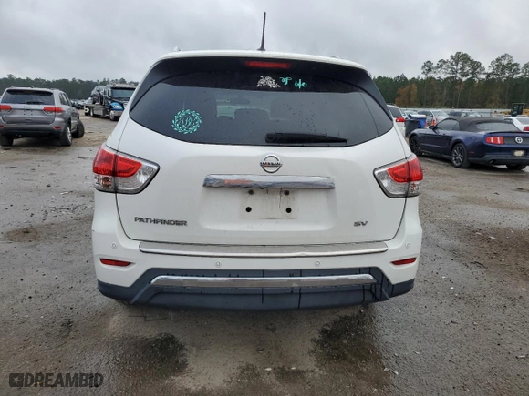 2013 Nissan Pathfinder SV with VIN 5N1AR2MN9DC648061, listed as a Copart auction lot 84708404 with 155,369 mi miles and Salvage Title. Bid and sale history available at carsss.com. Image 6.