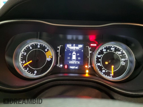2019 Jeep Cherokee Latitude Plus with VIN 1C4PJMLB3KD177430, listed as a Copart auction lot 50407755 with 74,027 mi miles and Clean Title. Bid and sale history available at carsss.com. Image 9.