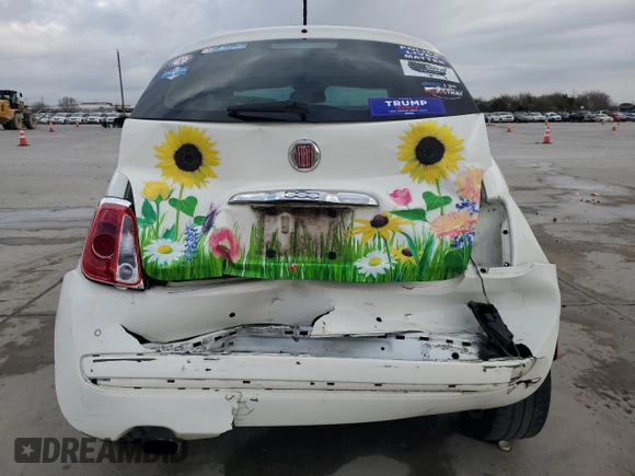 2015 FIAT 500 Lounge with VIN 3C3CFFCR2FT575516, listed as a Copart auction lot 86325714 with 149,465 mi miles and Salvage title. Bid and sale history available at DreamBid. Image 6.