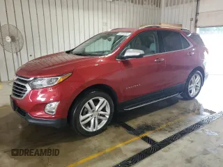 2019 Chevrolet Equinox Premier with VIN 2GNAXYEX2K6220956, listed as a Copart auction lot 62870395 with 51,688 mi miles and Salvage title. Bid and sale history available at DreamBid. Image 1.
