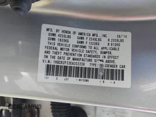 2014 Honda Accord Sedan LX with VIN 1HGCR2F33EA302238, listed as a IAAI auction lot 41984855 with 146,827 mi miles. Bid and sale history available at carsss.com. Image 9.