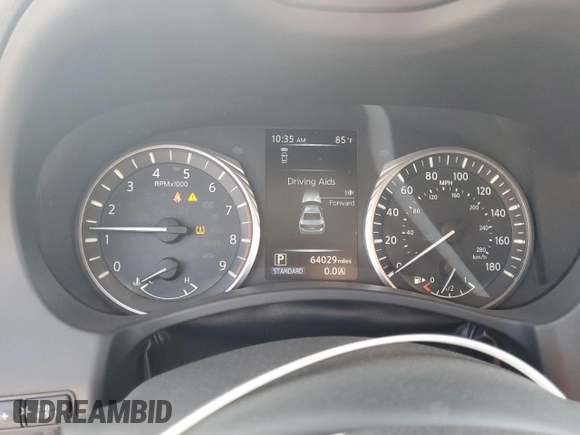 2019 Infiniti Q50 Luxe with VIN JN1EV7AP1KM542816, listed as a Copart auction lot 59216945 with 64,029 mi miles and Salvage title. Bid and sale history available at DreamBid. Image 9.