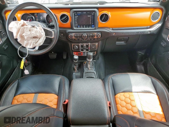 2021 Jeep Wrangler Unlimited Rubicon with VIN 1C4HJXFG5MW542260, listed as a Copart auction lot 59476655 with 19,870 mi miles and Salvage title. Bid and sale history available at DreamBid. Image 8.