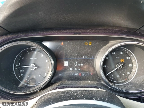 2020 Buick Encore GX Essence with VIN KL4MMGSL6LB099223, listed as a Copart auction lot 41879765 with 53,522 mi miles and Salvage Title. Bid and sale history available at carsss.com. Image 9.