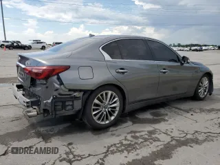 2018 Infiniti Q50 Luxe with VIN JN1EV7AP1JM353730, listed as a Copart auction lot 65150885 with 59,821 mi miles and Salvage title. Bid and sale history available at DreamBid. Image 3.