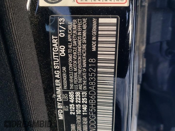 2013 Mercedes-Benz C 350 Sport with VIN WDDGF5HB6DA835218, listed as a Copart auction lot 41337035 with 56,977 mi miles and Salvage Title. Bid and sale history available at DreamBid. Image 12.