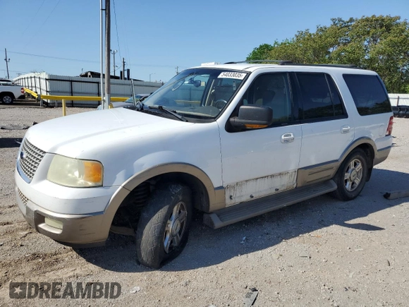 2003 Ford Expedition Eddie Bauer с VIN 1FMPU17L33LC58553, выставлен на аукционе Copart как лот 54033035 с пробегом 280 930 миль миль и Списание • Salvage title. История ставок и продаж доступна на DreamBid. Изображение 1.