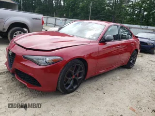 2019 Alfa Romeo Giulia Sport with VIN ZARFANAN1K7614733, listed as a Copart auction lot 61441135 with 78,252 mi miles and Salvage title. Bid and sale history available at DreamBid. Image 1.