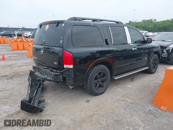 2008 Nissan Armada SE z VIN 5N1BA08D48N609079, wystawiony jako IAAI lot #42279932 z przebiegiem 162 921 mil mil oraz . Historia ofert i sprzedaży dostępna na DreamBid. Obrazek 4.