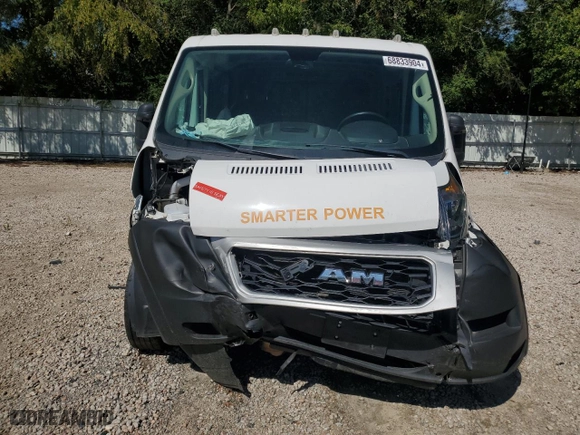 2021 Ram ProMaster Cargo Van with VIN 3C6LRVAG3ME558831, listed as a Copart auction lot 68833904 with 56,941 mi miles and Salvage Title. Bid and sale history available at carsss.com. Image 5.