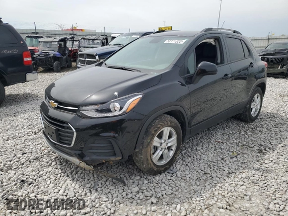 2021 Chevrolet Trax LT with VIN KL7CJLSB1MB334409, listed as a Copart auction lot 53111035 with 26,014 mi miles and Salvage title. Bid and sale history available at DreamBid. Image 1.