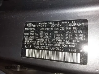 2018 Hyundai Tucson SEL with VIN KM8J3CA4XJU640429, listed as a IAAI auction lot 42063900 with 124,844 mi miles. Bid and sale history available at carsss.com. Image 9.