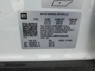 2023 GMC Acadia SLE z VIN 1GKKNKL48PZ240282, wystawiony jako Copart lot #49309235 z przebiegiem 31 447 mil mil oraz Szkoda całkowita • Salvage title. Historia ofert i sprzedaży dostępna na DreamBid. Obrazek 14.