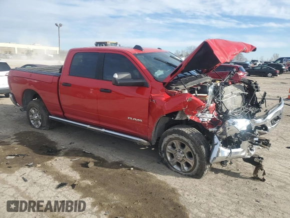 2022 Ram 2500 Big Horn with VIN 3C6UR5DJ5NG287398, listed as a Copart auction lot 82520144 with 11,906 mi miles and Salvage Title. Bid and sale history available at carsss.com. Image 4.