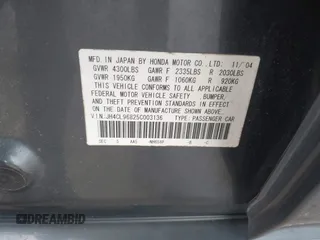 2005 Acura TSX with VIN JH4CL96825C003136, listed as a IAAI auction lot 42569875 with 205,752 mi miles and . Bid and sale history available at DreamBid. Image 9.
