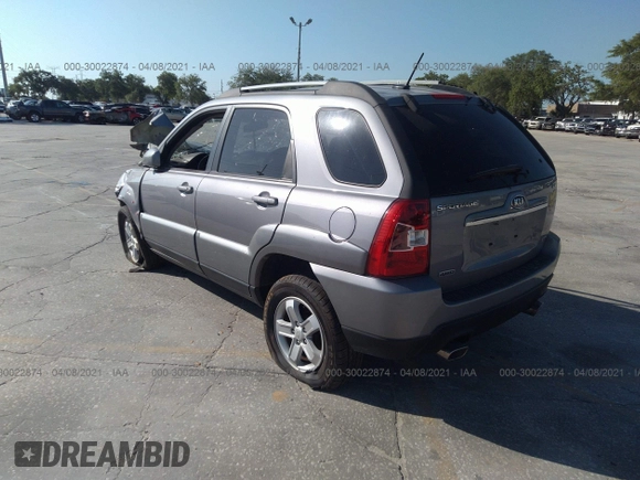 2009 Kia Sportage LX with VIN KNDJE723X97633888, listed as a IAAI auction lot 41362964 with Not Provided miles. Bid and sale history available at carsss.com. Image 3.