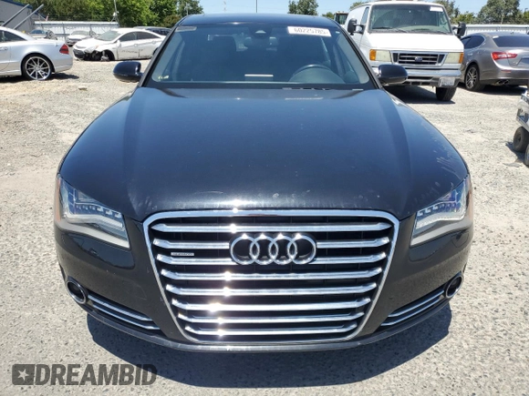 2012 Audi A8 with VIN WAURVAFD9CN022995, listed as a Copart auction lot 60225785 with 85,025 mi miles and Clean title. Bid and sale history available at DreamBid. Image 5.