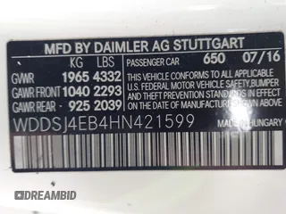 2017 Mercedes-Benz CLA 250 z VIN WDDSJ4EB4HN421599, wystawiony jako IAAI lot #41642682 z przebiegiem 104 242 mil mil oraz . Historia ofert i sprzedaży dostępna na DreamBid. Obrazek 9.