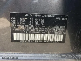 2018 Subaru Impreza Sport with VIN 4S3GTAM67J3747718, listed as a Copart auction lot 62456183 with 0 mi miles and Non Repairable. Bid and sale history available at carsss.com. Image 13.