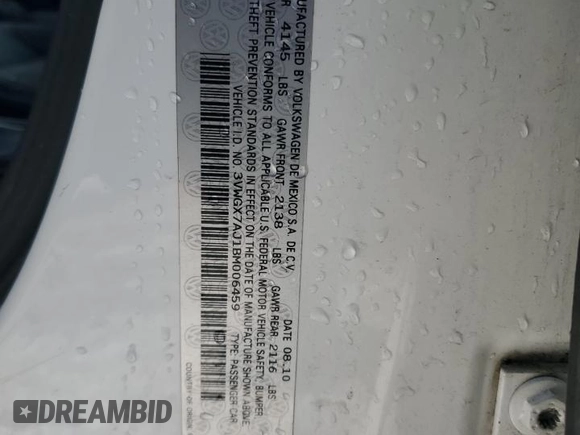 2011 Volkswagen Jetta SEL с VIN 3VWGX7AJ1BM006459, выставлен на аукционе Copart как лот 88080885 с пробегом 176 348 миль миль и Списание • Salvage title. История ставок и продаж доступна на DreamBid. Изображение 13.