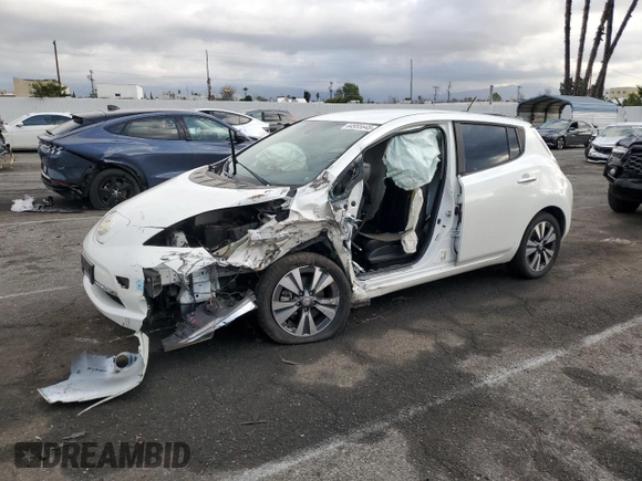2015 Nissan LEAF SL z VIN 1N4AZ0CP0FC321455, wystawiony jako Copart lot #44955645 z przebiegiem Nie podano mil oraz Szkoda całkowita • Salvage title. Historia ofert i sprzedaży dostępna na DreamBid. Obrazek 1.