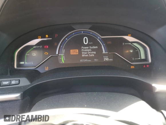 2019 Honda Clarity Plug-In Hybrid Touring with VIN JHMZC5F31KC003180, listed as a Copart auction lot 56952284 with 57,249 mi miles and Salvage Title. Bid and sale history available at carsss.com. Image 9.