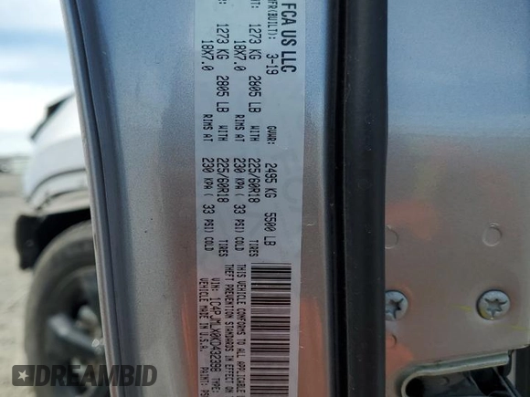 2019 Jeep Cherokee Latitude Plus z VIN 1C4PJMLX0KD432398, wystawiony jako Copart lot #56153735 z przebiegiem Nie podano mil oraz Szkoda całkowita • Salvage title. Historia ofert i sprzedaży dostępna na DreamBid. Obrazek 13.