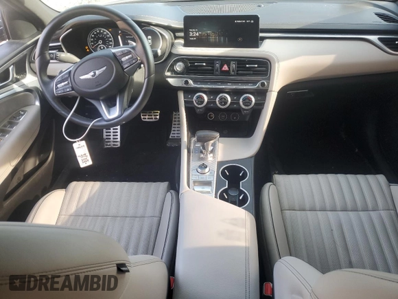 2023 Genesis G70 2.0T with VIN KMTG34TA5PU115666, listed as a Copart auction lot 78907334 with 19,747 mi miles and Salvage Title. Bid and sale history available at DreamBid. Image 8.