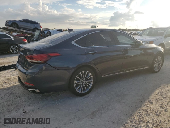 2017 Genesis G80 3.8L with VIN KMHGN4JE5HU199709, listed as a Copart auction lot 73598944 with 0 mi miles and Salvage Title. Bid and sale history available at carsss.com. Image 3.