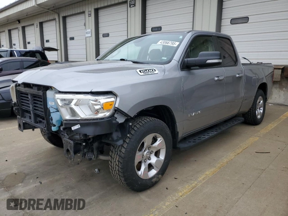 2020 Ram 1500 Big Horn with VIN 1C6RREBT1LN252761, listed as a Copart auction lot 43066795 with 103,821 mi miles and Salvage Title. Bid and sale history available at carsss.com. Image 1.