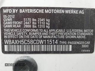 2012 BMW 5 Series 528i xDrive with VIN WBAXH5C58CDW11514, listed as a IAAI auction lot 42131076 with 146,788 mi miles. Bid and sale history available at carsss.com. Image 9.