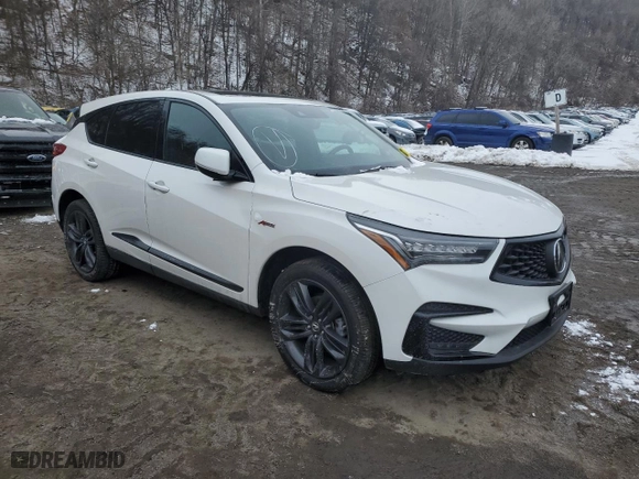 2020 Acura RDX w/A-Spec Pkg with VIN 5J8TC2H6XLL028904, listed as a Copart auction lot 44723385 with 0 mi miles and Salvage Title. Bid and sale history available at carsss.com. Image 4.