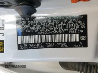 2012 Toyota Prius One with VIN JTDKN3DU4C5458916, listed as a Copart auction lot 46262245 with 130,132 mi miles and Salvage Title. Bid and sale history available at carsss.com. Image 13.