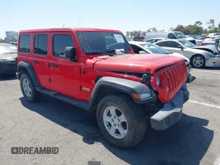 2020 Jeep Wrangler Unlimited Sport S z VIN 1C4HJXDN2LW279810, wystawiony jako IAAI lot #42316998 z przebiegiem 106 667 mil mil oraz . Historia ofert i sprzedaży dostępna na DreamBid. Obrazek 1.