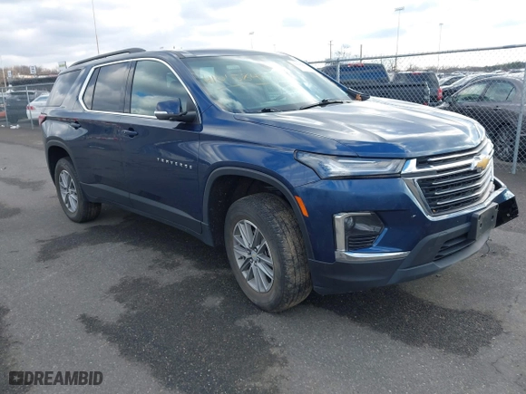 2023 Chevrolet Traverse LT Cloth with VIN 1GNEVGKW4PJ105766, listed as a IAAI auction lot 41015841 with 42,128 mi miles. Bid and sale history available at carsss.com. Image 1.
