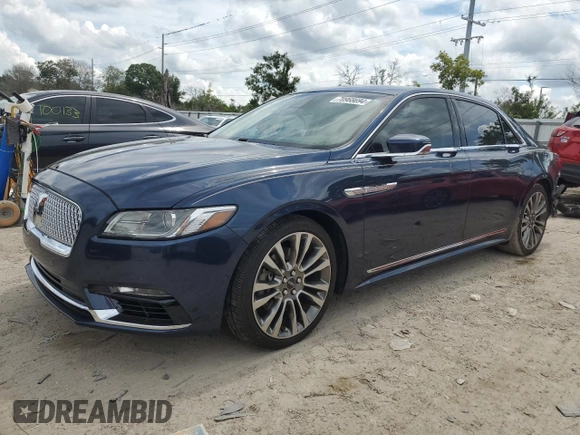 2017 Lincoln Continental Reserve with VIN 1LN6L9RP6H5605463, listed as a Copart auction lot 70968694 with 59,272 mi miles and Salvage Title. Bid and sale history available at carsss.com. Image 1.