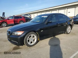 2008 BMW 3 Series 328i with VIN WBAVA37578NL58844, listed as a Copart auction lot 50843505 with 127,904 mi miles and Salvage Title. Bid and sale history available at carsss.com. Image 1.