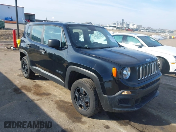2017 Jeep Renegade Sport with VIN ZACCJBAB2HPG36611, listed as a IAAI auction lot 41795715 with 155,644 mi miles and . Bid and sale history available at carsss.com. Image 1.