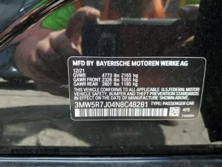 2022 BMW 3 Series 330i xDrive z VIN 3MW5R7J04N8C48281, wystawiony jako Copart lot #53511495 z przebiegiem 24 542 mil mil oraz Czysty tytuł • Clean title. Historia ofert i sprzedaży dostępna na DreamBid. Obrazek 12.