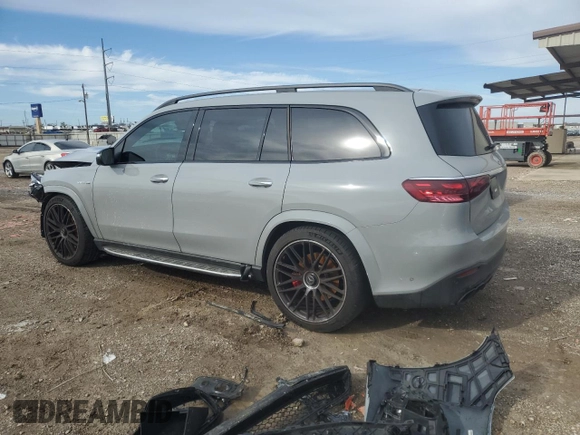 2024 Mercedes-Benz GLS 63 AMG with VIN 4JGFF8KE8RB072447, listed as a Copart auction lot 89404345 with 10,821 mi miles and Salvage title. Bid and sale history available at DreamBid. Image 2.