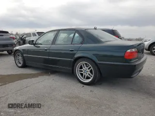 2001 BMW 7 Series 740iA with VIN WBAGG83401DN86357, listed as a Copart auction lot 49689955 with 0 mi miles and Salvage Title. Bid and sale history available at carsss.com. Image 2.