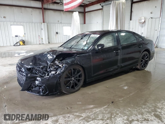 2024 Audi S8 with VIN WAULSBF89RN010765, listed as a Copart auction lot 49784285 with 13,724 mi miles and Salvage Title. Bid and sale history available at DreamBid. Image 1.