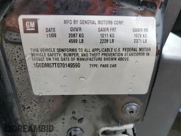2007 Cadillac CTS with VIN 1G6DM57T070149590, listed as a Copart auction lot 81267574 with 126,718 mi miles and Salvage Title. Bid and sale history available at carsss.com. Image 12.