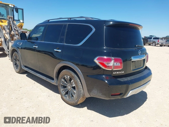 2018 Nissan Armada Platinum with VIN JN8AY2NF1J9332309, listed as a IAAI auction lot 41957271 with 125,650 mi miles. Bid and sale history available at carsss.com. Image 3.