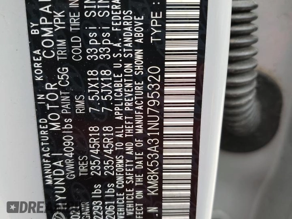 2022 Hyundai Kona Limited with VIN KM8K53A31NU795320, listed as a Copart auction lot 85536354 with 67,773 mi miles and Salvage Title. Bid and sale history available at carsss.com. Image 13.