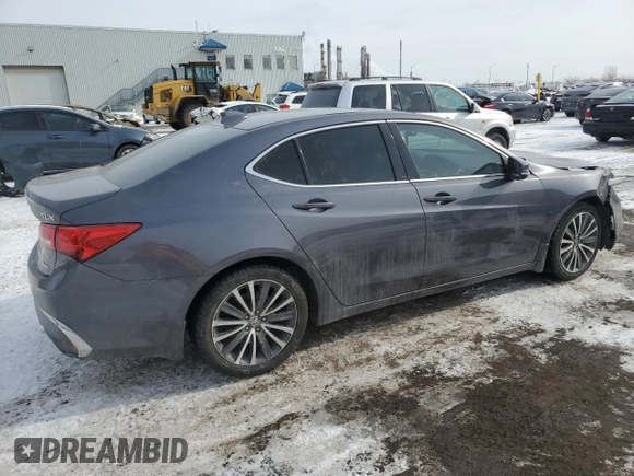2018 Acura TLX Technology z VIN 19UUB3F5XJA802956, wystawiony jako Copart lot #46687825 z przebiegiem Nie podano mil oraz Szkoda całkowita • Salvage title. Historia ofert i sprzedaży dostępna na DreamBid. Obrazek 3.