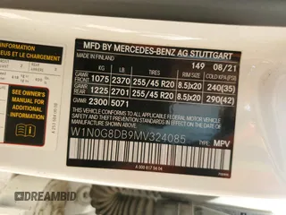2021 Mercedes-Benz GLC 300 z VIN W1N0G8DB9MV324085, wystawiony jako Copart lot #52031845 z przebiegiem 43 701 mil mil oraz Szkoda całkowita • Salvage title. Historia ofert i sprzedaży dostępna na DreamBid. Obrazek 12.