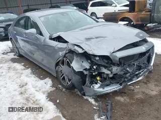 2015 Mercedes-Benz CLS-Class CLS 400 with VIN WDDLJ6HB7FA134757, listed as a IAAI auction lot 41629984 with 112,169 mi miles. Bid and sale history available at carsss.com. Image 1.