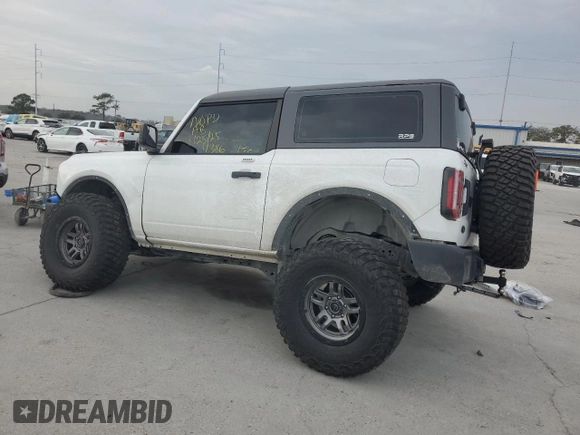 2022 Ford Bronco with VIN 1FMDE5AHXNLB04386, listed as a Copart auction lot 43872315 with Not provided miles and Salvage title. Bid and sale history available at DreamBid. Image 2.